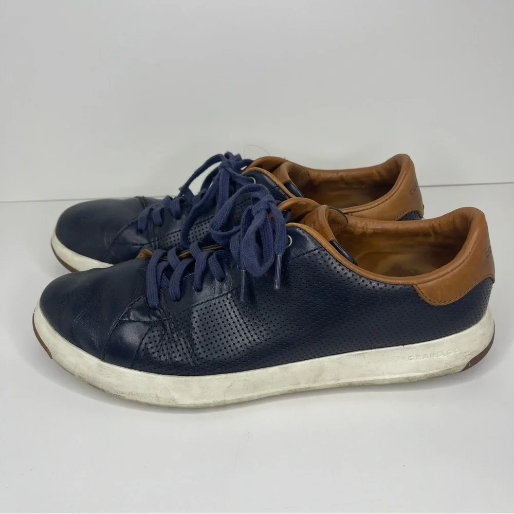 Cole Haan Men’s 11.5 Grandpro‎ C28872 Blue Leather Trail Running Shoes Sneakers